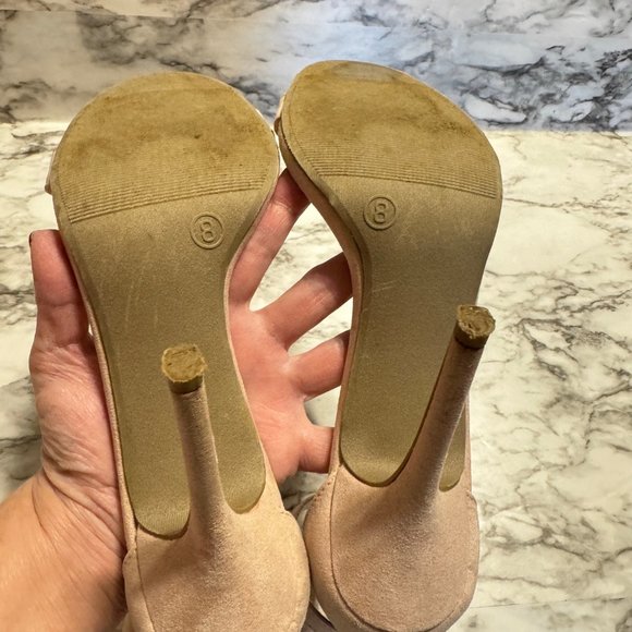 🎉😀CLEARANCE SALE!!!😀🎉 LULU'S Blush Pink Elsi Ankle Strap Heels Sz. 8 - Picture 7 of 8